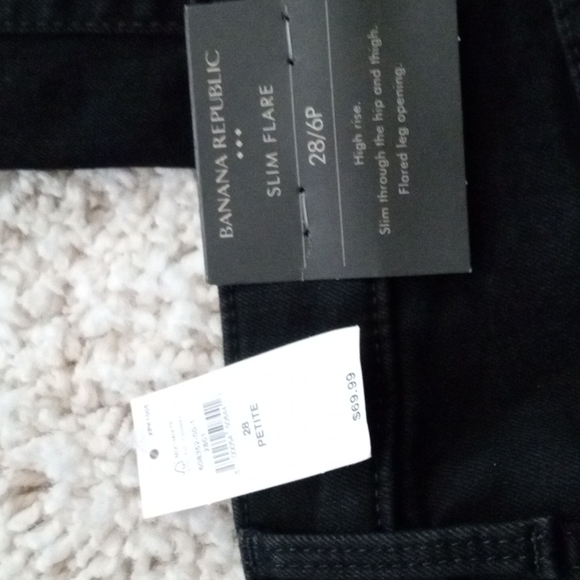 Banana Republic High Rose Slim Flare Petite Black Jeans - Picture 7 of 8